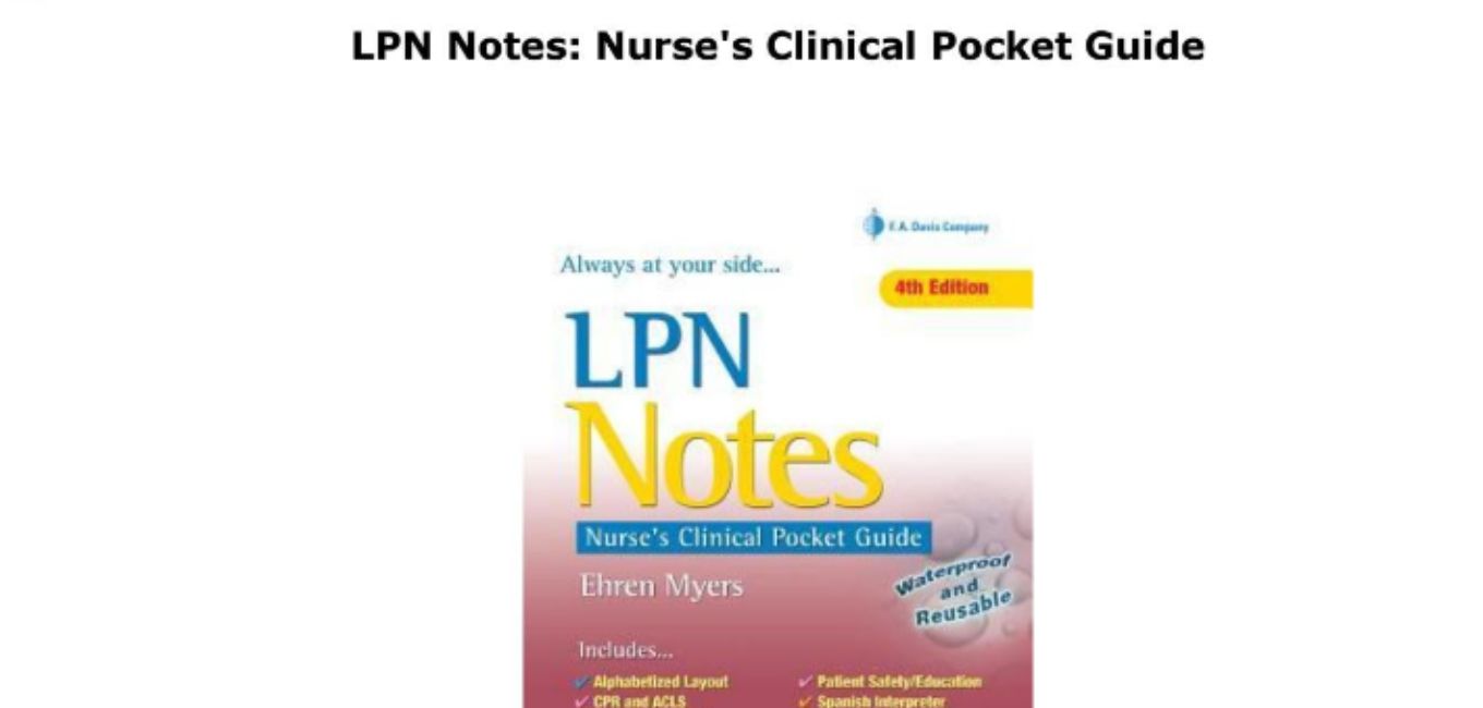 Notes Nurse's Clinical Pocket Guide