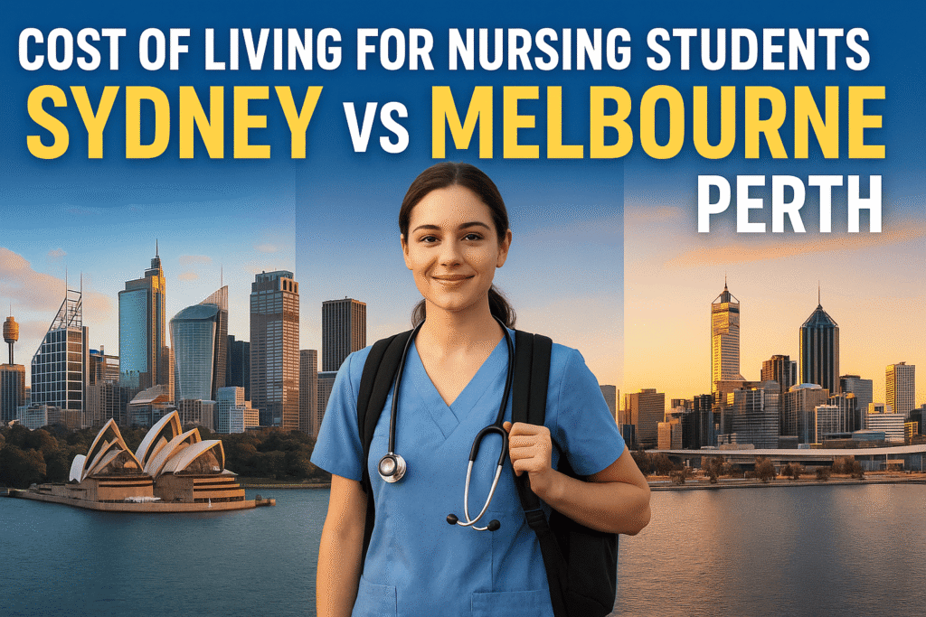 Cost of Living by City for Nursing Students in Australia (Sydney vs Melbourne vs Perth 2025): Full Breakdown for Study, Placements & Performance
